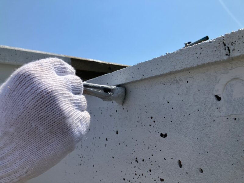 鹿島市にてコンクリート壁ＲＣフェイクファンデの外壁塗装工事施工完成