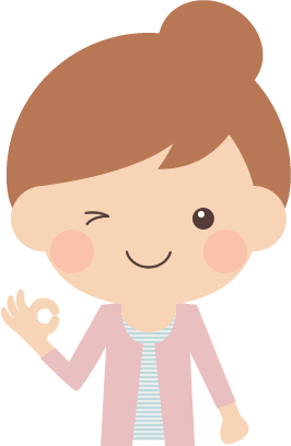 オッケーポーズをする可愛い女性のイラスト＜上半身＞