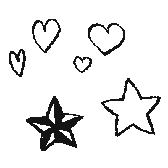 ハートと星のアイコンイラストフリー素材