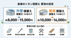 倉庫のトタン張替え費用の目安